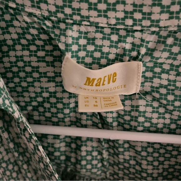 Anthropologie Maeve - Rochelle Long Sleeve Button Up Collared Blouse Size 6 - Picture 2 of 8